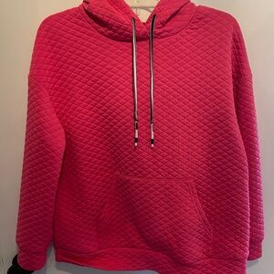 SHEIN Quilted Fuchsia Hoodie